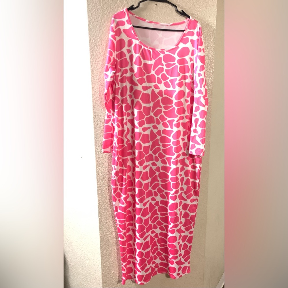 Pink and white dress